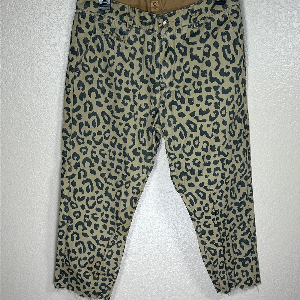 Royalty For Me Men’s Animal Print Straight Leg Jeans 32 Olive Black